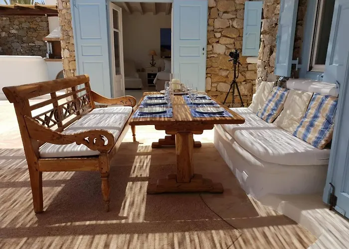 Mykonos Seaside 3br Aleomandra Gem Вилла *